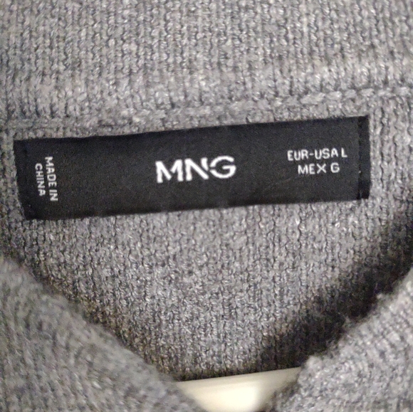 Mango (MNG) Womens Gray Knitted BomberJacket SizeL - Picture 8 of 8